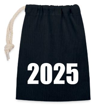 2025 - Closable cotton gift bag (14x20cm) - navy - Front