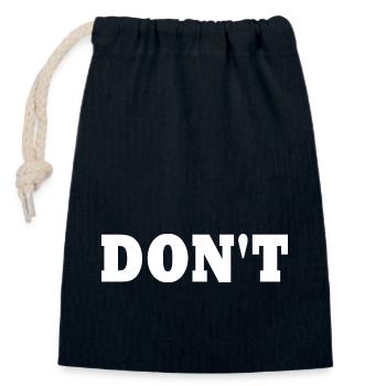 Don't - Sac cadeau en coton avec cordon (14 x 20 cm) - bleu marine - Devant