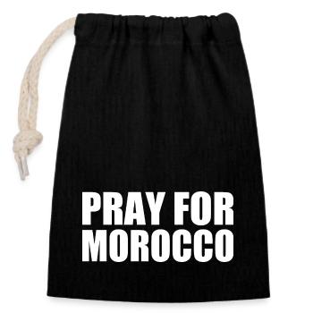 Pray for morocco maroc - Sac cadeau en coton avec cordon (14 x 20 cm) - noir - Devant
