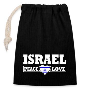 Israel - Sac cadeau en coton avec cordon (14 x 20 cm) - noir - Devant