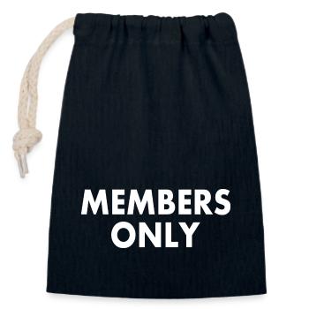 Members only - Sac cadeau en coton avec cordon (14 x 20 cm) - bleu marine - Devant