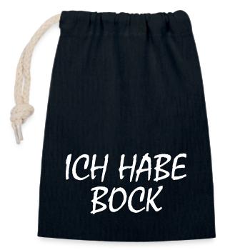 Ich habe bock - Verschließbarer Geschenkbeutel aus Baumwolle (14x20cm) - Navy - Vorne