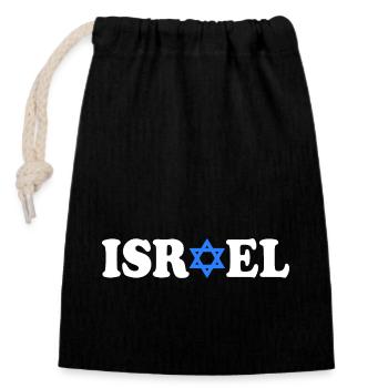 Israel - Sac cadeau en coton avec cordon (14 x 20 cm) - noir - Devant