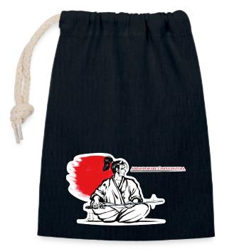 Samurai - Den Griff aufgeben - Verschließbarer Geschenkbeutel aus Baumwolle (14x20cm) - Navy - Vorne