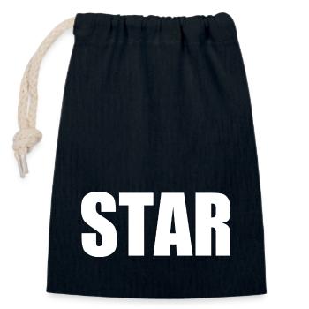 Star - Closable cotton gift bag (14x20cm) - navy - Front