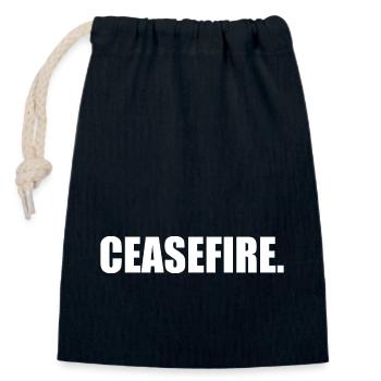 Ceasefire - Sac cadeau en coton avec cordon (14 x 20 cm) - bleu marine - Devant