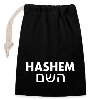 Hashem השם - Sac cadeau en coton avec cordon (14 x 20 cm) - noir - Devant