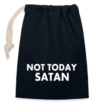 Not today satan - Closable cotton gift bag (14x20cm) - navy - Front