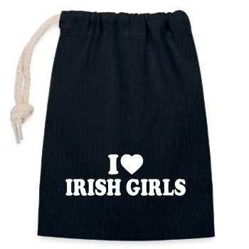 I love irish girls - Closable cotton gift bag (14x20cm) - navy - Front