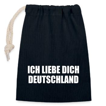 ich liebe dich deutschland - Verschließbarer Geschenkbeutel aus Baumwolle (14x20cm) - Navy - Vorne
