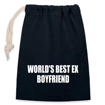 worlds best ex boyfriend - Closable cotton gift bag (14x20cm) - navy - Front