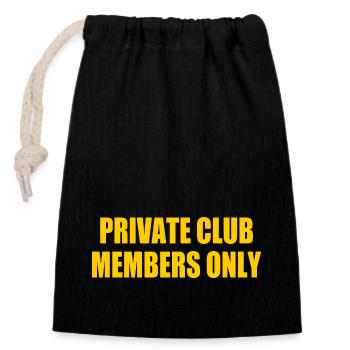 private club members only - Sac cadeau en coton avec cordon (14 x 20 cm) - noir - Devant
