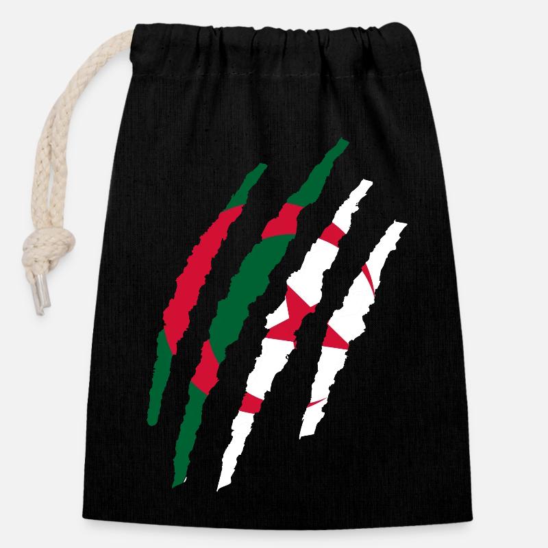 Algerien in der Haut - Verschließbarer Geschenkbeutel aus Baumwolle (14x20cm) - Schwarz
