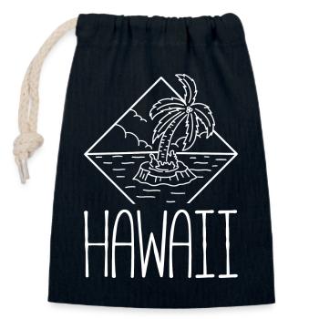Hawaï - Sac cadeau en coton avec cordon (14 x 20 cm) - bleu marine - Devant