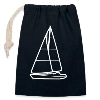Segelboot, Yacht - Verschließbarer Geschenkbeutel aus Baumwolle (14x20cm) - Navy - Vorne