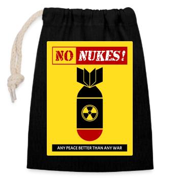 KEINE ATOMBOMBEN | Anti-Nukes-Waffe - Verschließbarer Geschenkbeutel aus Baumwolle (14x20cm) - Schwarz - Vorne