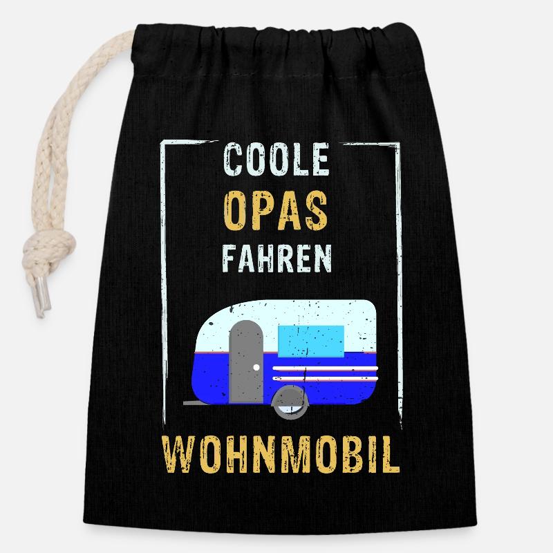 Coole Opas fahren Wohnmobil - Verschließbarer Geschenkbeutel aus Baumwolle (14x20cm) - Schwarz