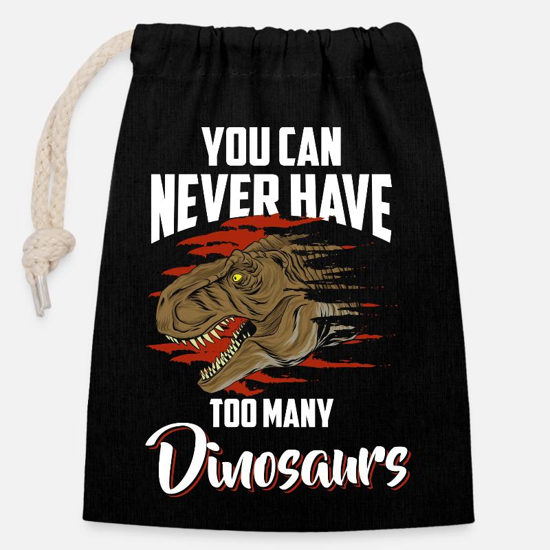 Prehistoric Triceratops Carnivore Archaeology - Closable cotton gift bag (14x20cm) - black