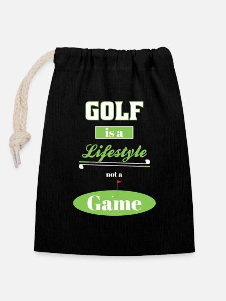 Golf Lifestyle - Verschließbarer Geschenkbeutel aus Baumwolle (14x20cm) - Schwarz