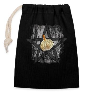 Garlic of Hell - Closable cotton gift bag (14x20cm) - black - Front