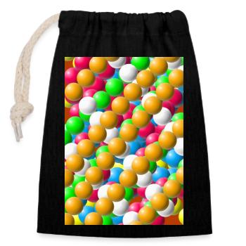 Bulle à boule - Sac cadeau en coton avec cordon (14 x 20 cm) - noir - Devant