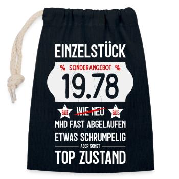 48. GEBURTSTAG 1978 EINZELSTÜCK PREISSCHILD - Verschließbarer Geschenkbeutel aus Baumwolle (14x20cm) - Navy - Vorne