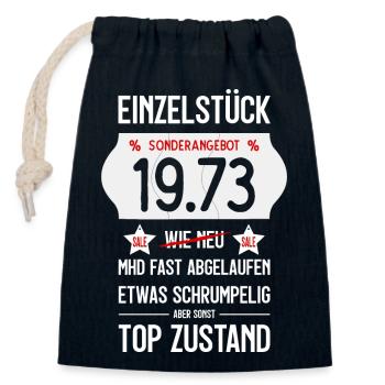 53. GEBURTSTAG 1973 EINZELSTÜCK PREISSCHILD - Verschließbarer Geschenkbeutel aus Baumwolle (14x20cm) - Navy - Vorne