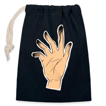 Hand - Verschließbarer Geschenkbeutel aus Baumwolle (14x20cm) - Navy - Vorne