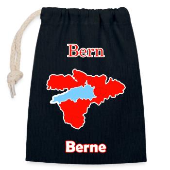 Bezirke Berne Karte mit Bern Stadtkarte - Verschließbarer Geschenkbeutel aus Baumwolle (14x20cm) - Navy - Vorne