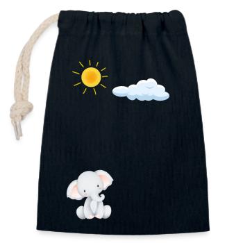 Cute elephant - Closable cotton gift bag (14x20cm) - navy - Front