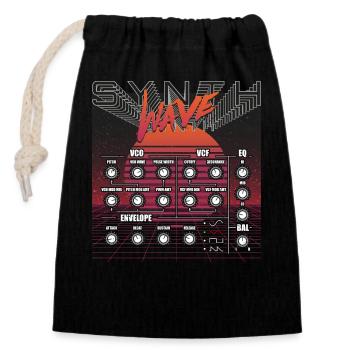 Synthétiseur Studio d’enregistrement Synthèse de forme d’onde Electro Mu - Sac cadeau en coton avec cordon (14 x 20 cm) - noir - Devant