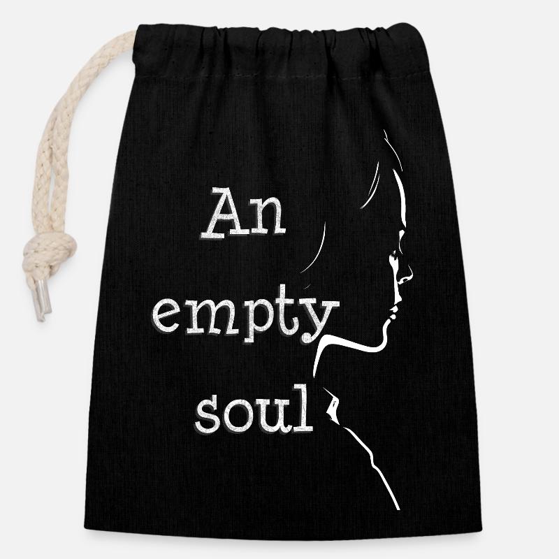 "An Empty Soul" - Closable cotton gift bag (14x20cm) - black