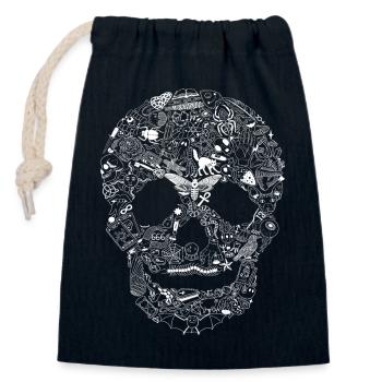 Gothic Totenkopf Goth Style düster Heavy Metal WGT - Verschließbarer Geschenkbeutel aus Baumwolle (14x20cm) - Navy - Vorne
