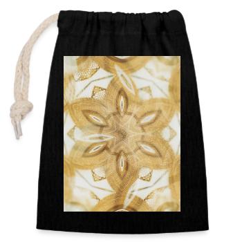 Golden Mandala Harmony - Closable cotton gift bag (14x20cm) - black - Front