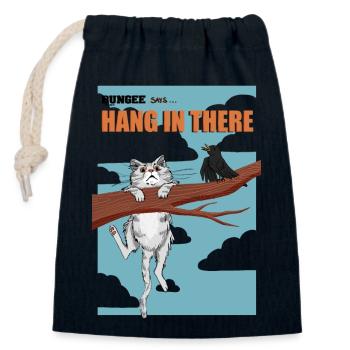 Hang in there 08 - Verschließbarer Geschenkbeutel aus Baumwolle (14x20cm) - Navy - Vorne