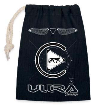Ultra - Closable cotton gift bag (14x20cm) - navy - Front
