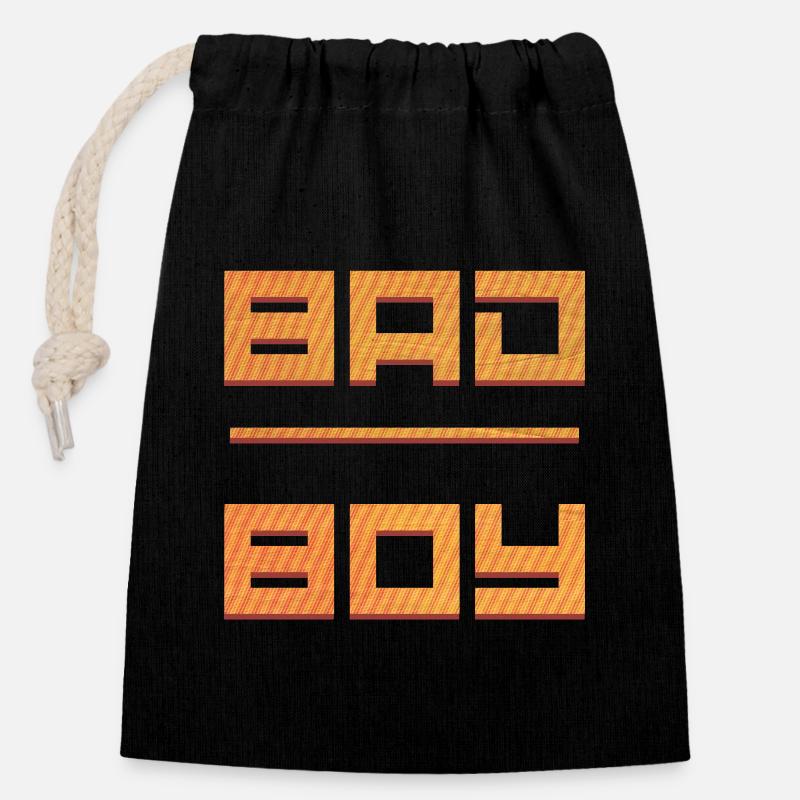 Bad Boy - Sac cadeau en coton avec cordon (14 x 20 cm) - noir