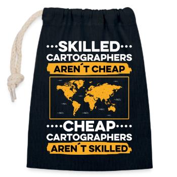 Conception cartographique - Sac cadeau en coton avec cordon (14 x 20 cm) - bleu marine - Devant