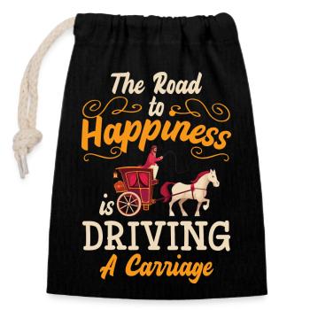 Conducteur de calèche Carrossier Oldschool - Sac cadeau en coton avec cordon (14 x 20 cm) - noir - Devant