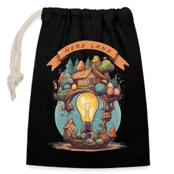 Nerd Land - Closable cotton gift bag (14x20cm) - black - Front