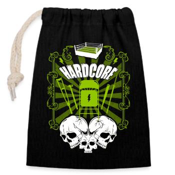 Hardcore Wrestling - Verschließbarer Geschenkbeutel aus Baumwolle (14x20cm) - Schwarz - Vorne