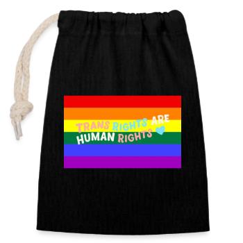 Trans Rights Are Human Rights - trans equality - Verschließbarer Geschenkbeutel aus Baumwolle (14x20cm) - Schwarz - Vorne