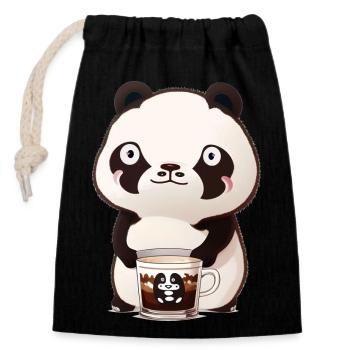Otaku Kawaii Manga Anime Panda Bear Coffee Mug - Closable cotton gift bag (14x20cm) - black - Front