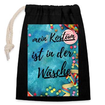My costume is in the wash - Closable cotton gift bag (14x20cm) - black - Front