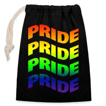 T-Shirt Gay Pride Wave Effect LGBT Geschenkidee - Verschließbarer Geschenkbeutel aus Baumwolle (14x20cm) - Schwarz - Vorne