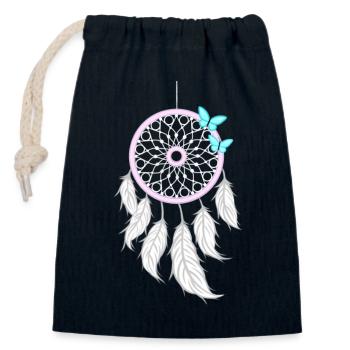 Dream Catcher - Closable cotton gift bag (14x20cm) - navy - Front