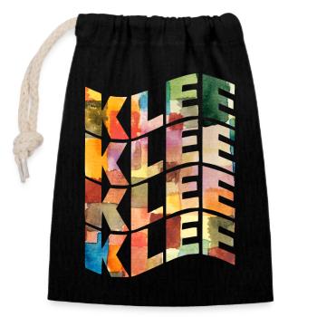 Paul Klee T-Shirt mit Text-Welleneffekt - Verschließbarer Geschenkbeutel aus Baumwolle (14x20cm) - Schwarz - Vorne