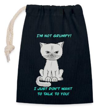 Bodenlose mürrische Katze - Verschließbarer Geschenkbeutel aus Baumwolle (14x20cm) - Navy - Vorne
