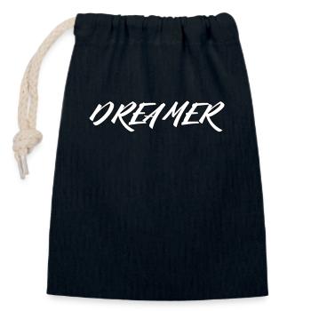 Dreamer Spruch - Verschließbarer Geschenkbeutel aus Baumwolle (14x20cm) - Navy - Vorne