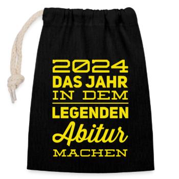 High school graduation - Closable cotton gift bag (14x20cm) - black - Front